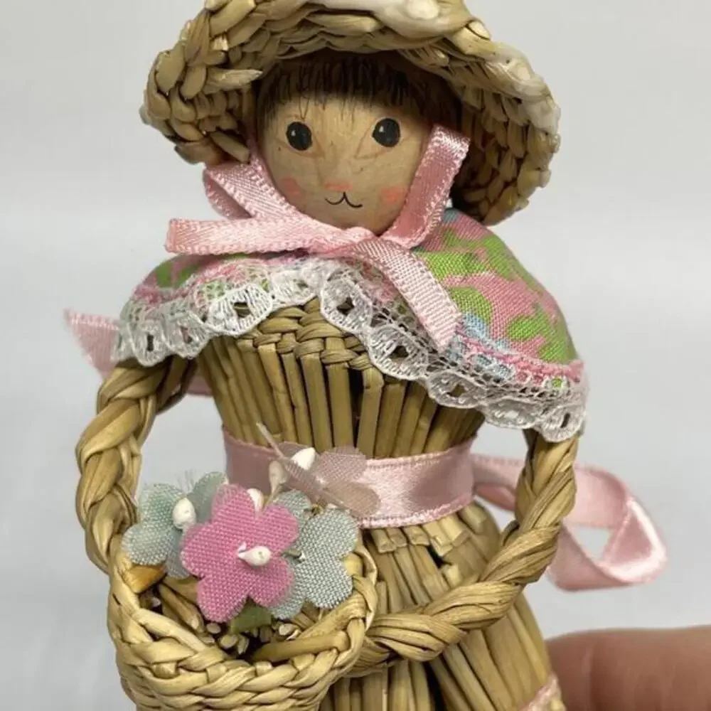 Bunny Rabbit Girl Straw‎ Doll 5.5